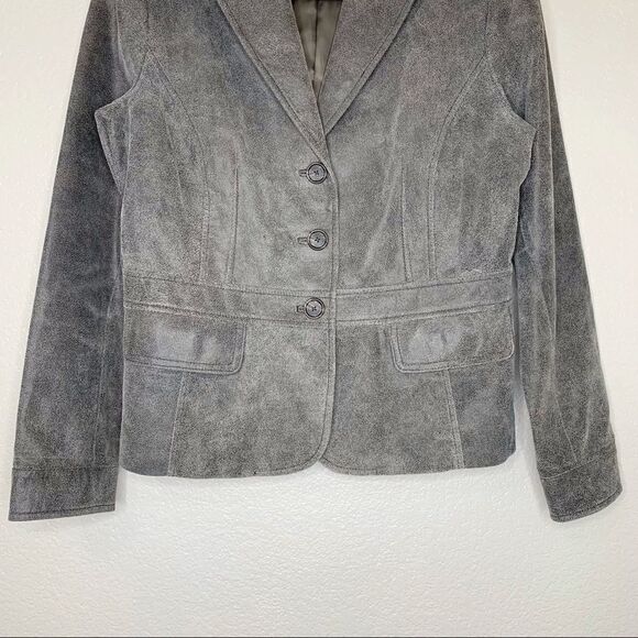 Alfani Genuine Leather Size Medium Women’s Blazer - Picture 4 of 11